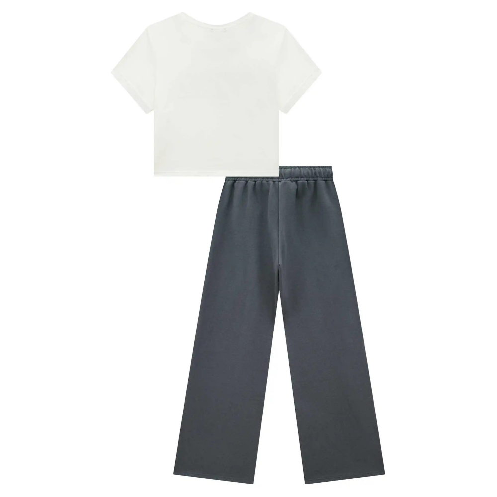Vic Vicky | Conjunto de Blusa Crop y Pantalón Deportivo para Niña