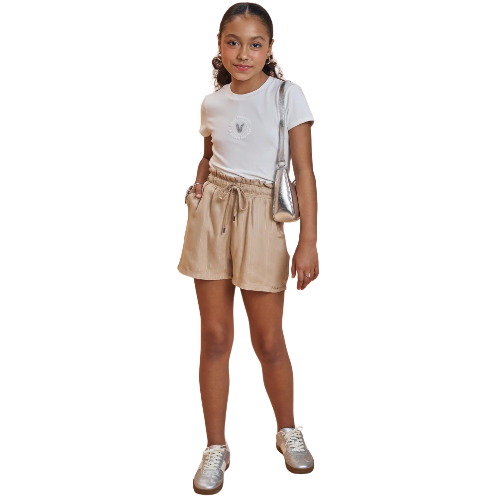 Vic Vicky | Conjunto de Blusa y Short con Raya para Niña
