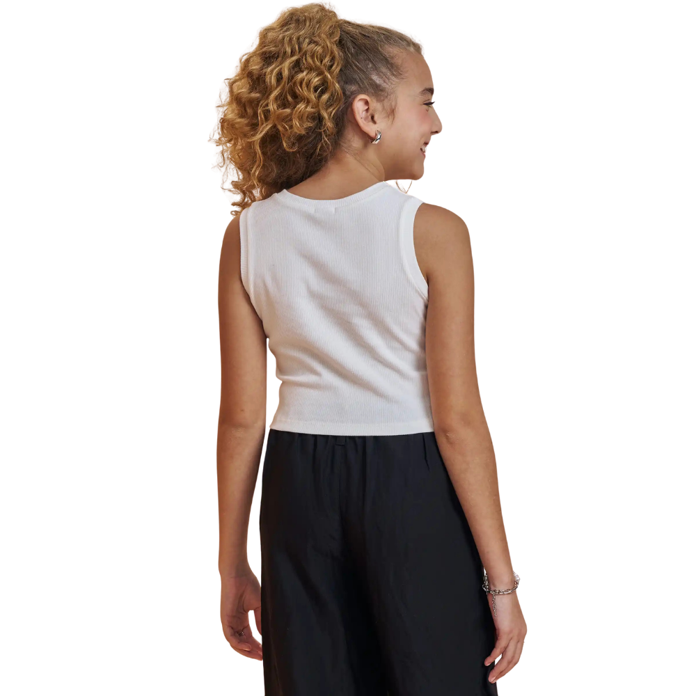 Vic Vicky | Blusa Cropped de Punto Acanalado sin Mangas para Niña