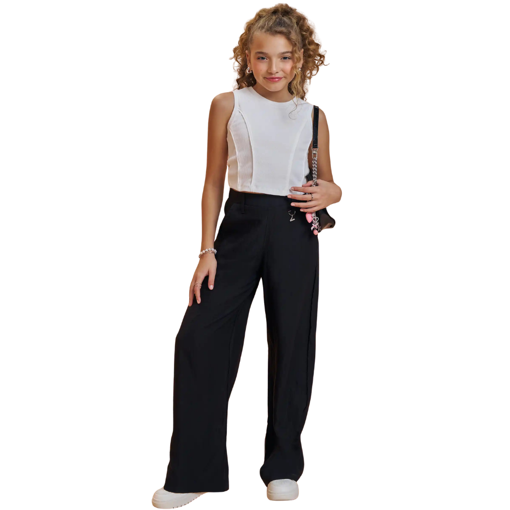 Vic Vicky | Blusa Cropped de Punto Acanalado sin Mangas para Niña