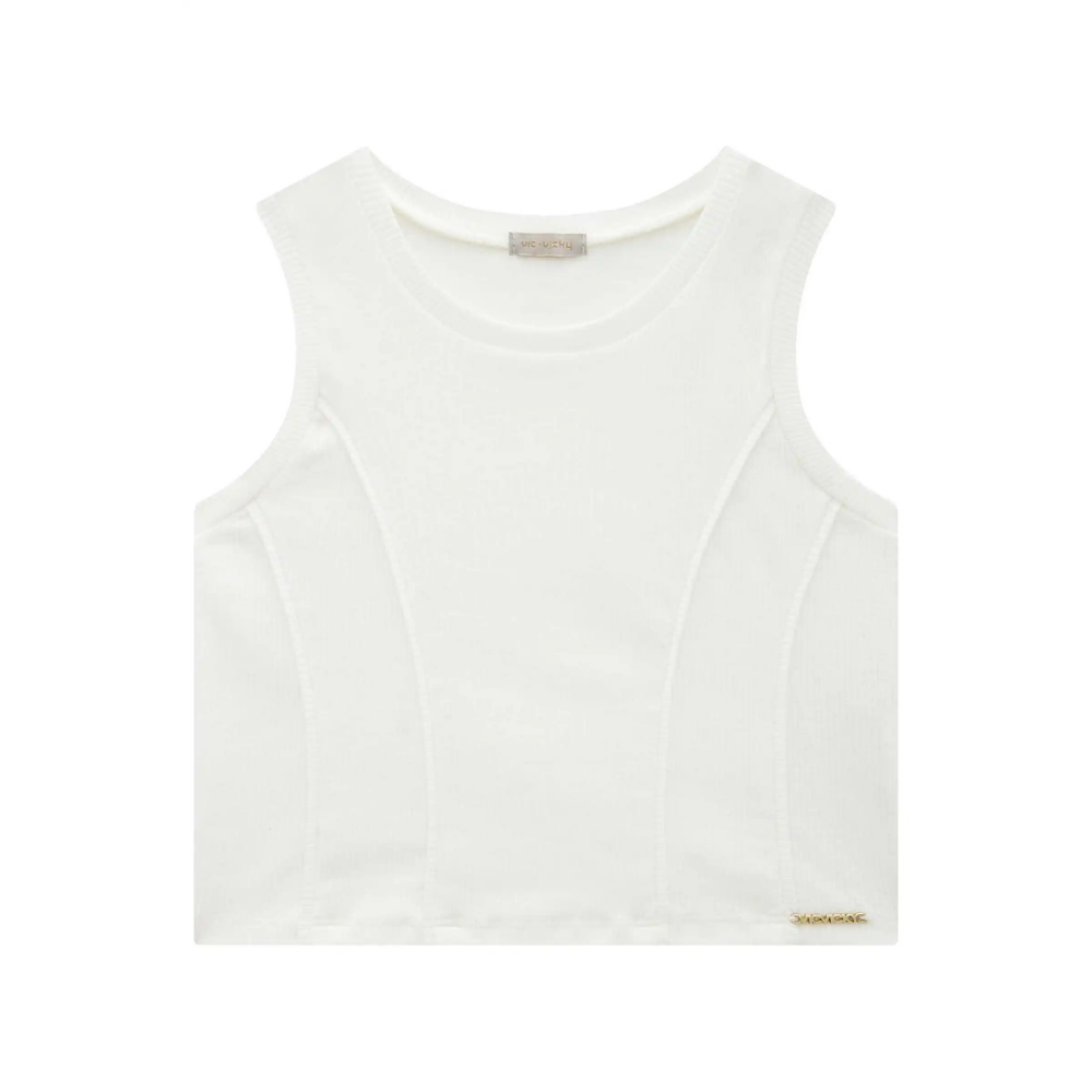 Vic Vicky | Blusa Cropped de Punto Acanalado sin Mangas para Niña