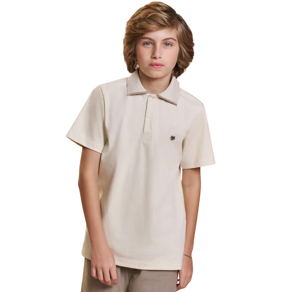Johnny Fox | Camiseta Tipo Polo Clásica con Detalles en Contraste para Niño