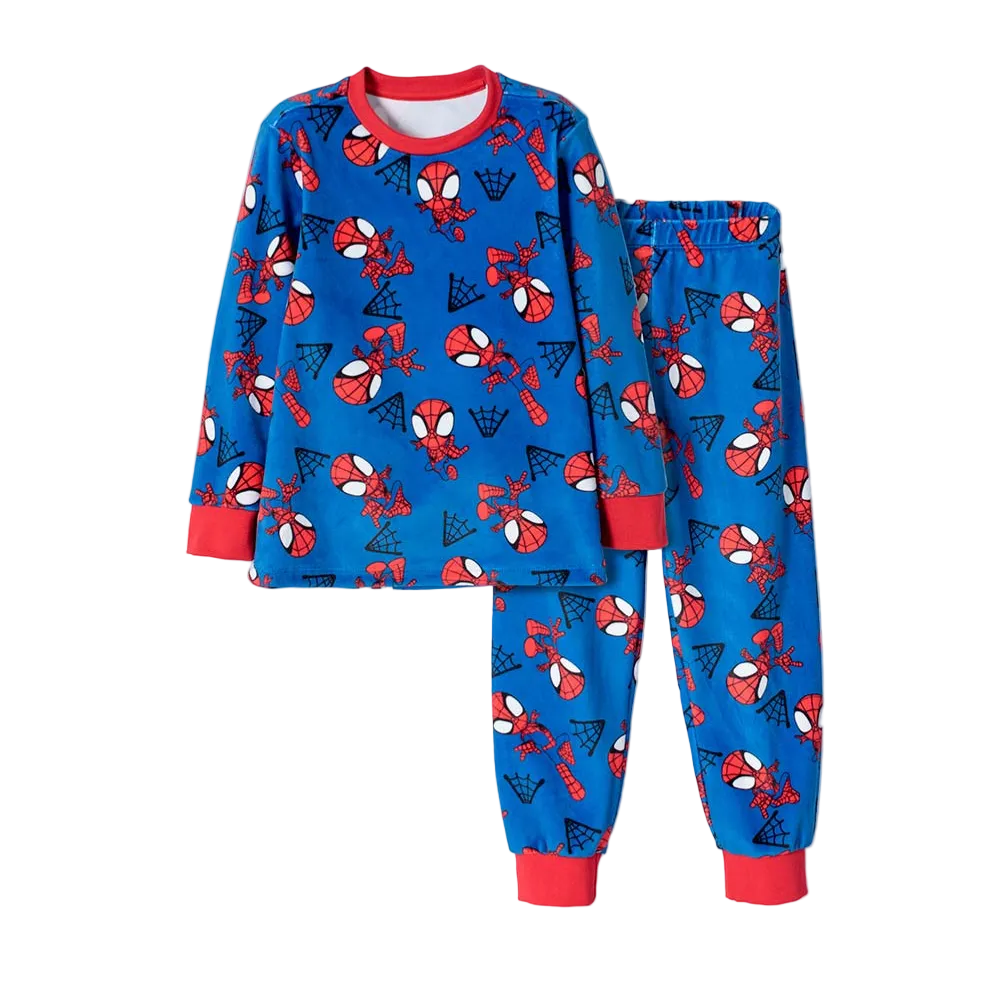 Pijama Caminador Niño Spidey Amazing Friends Little Mic - color Azul vista frontal