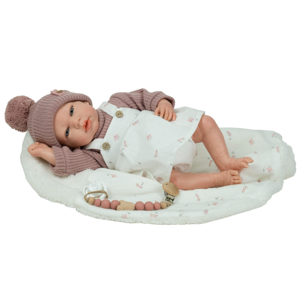 Arias | Muñeca Yara Reborn de 40 CM con Manta Rosa