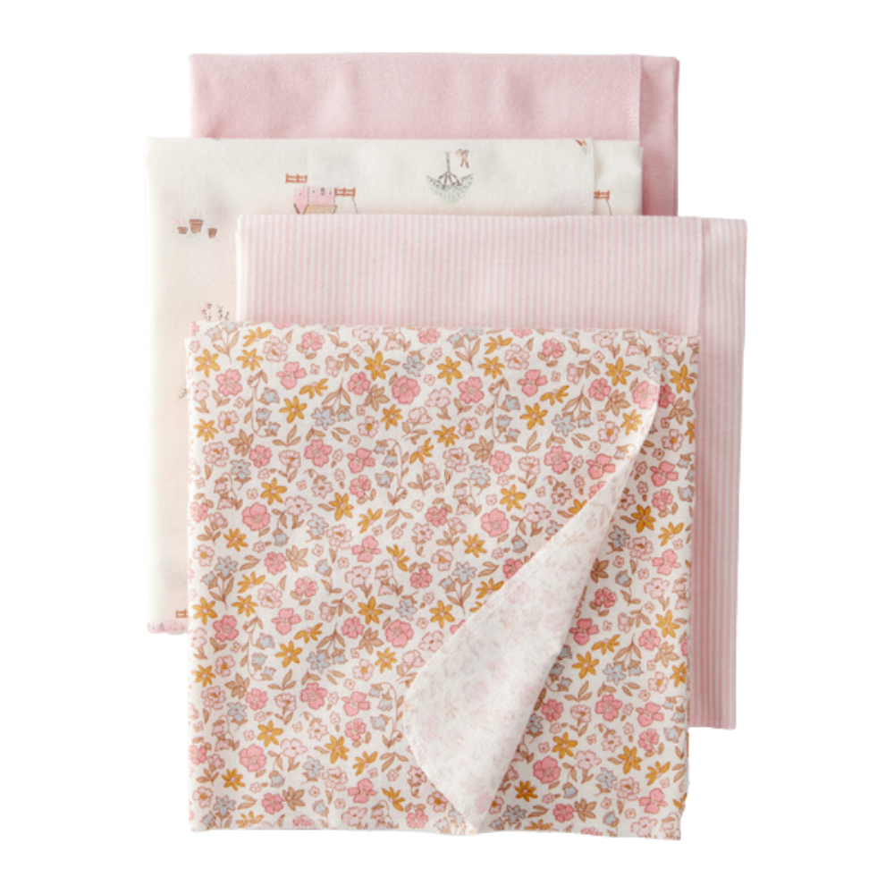 Carter's | Paquete de 4 Mantas Florales Para Bebé