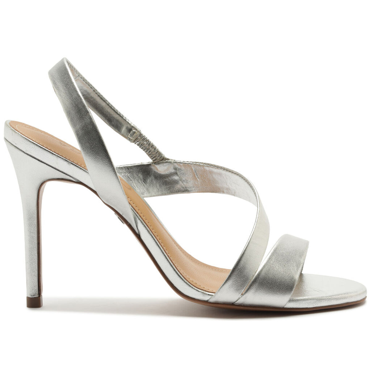 Arezzo | Sandalia metalizada de tiras asimétricas - Plata