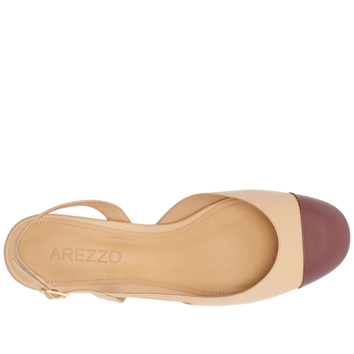 Arezzo | Slingback bicolor de tacón bajo - Arena