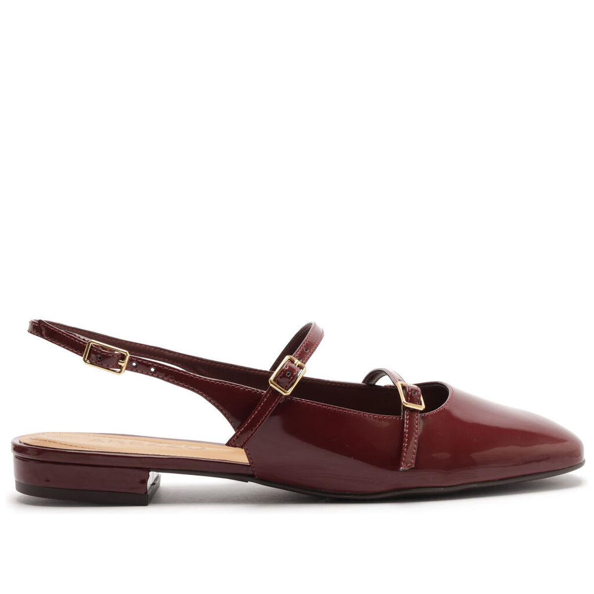 Arezzo | Slingback de charol con tiras y hebillas - Rubí