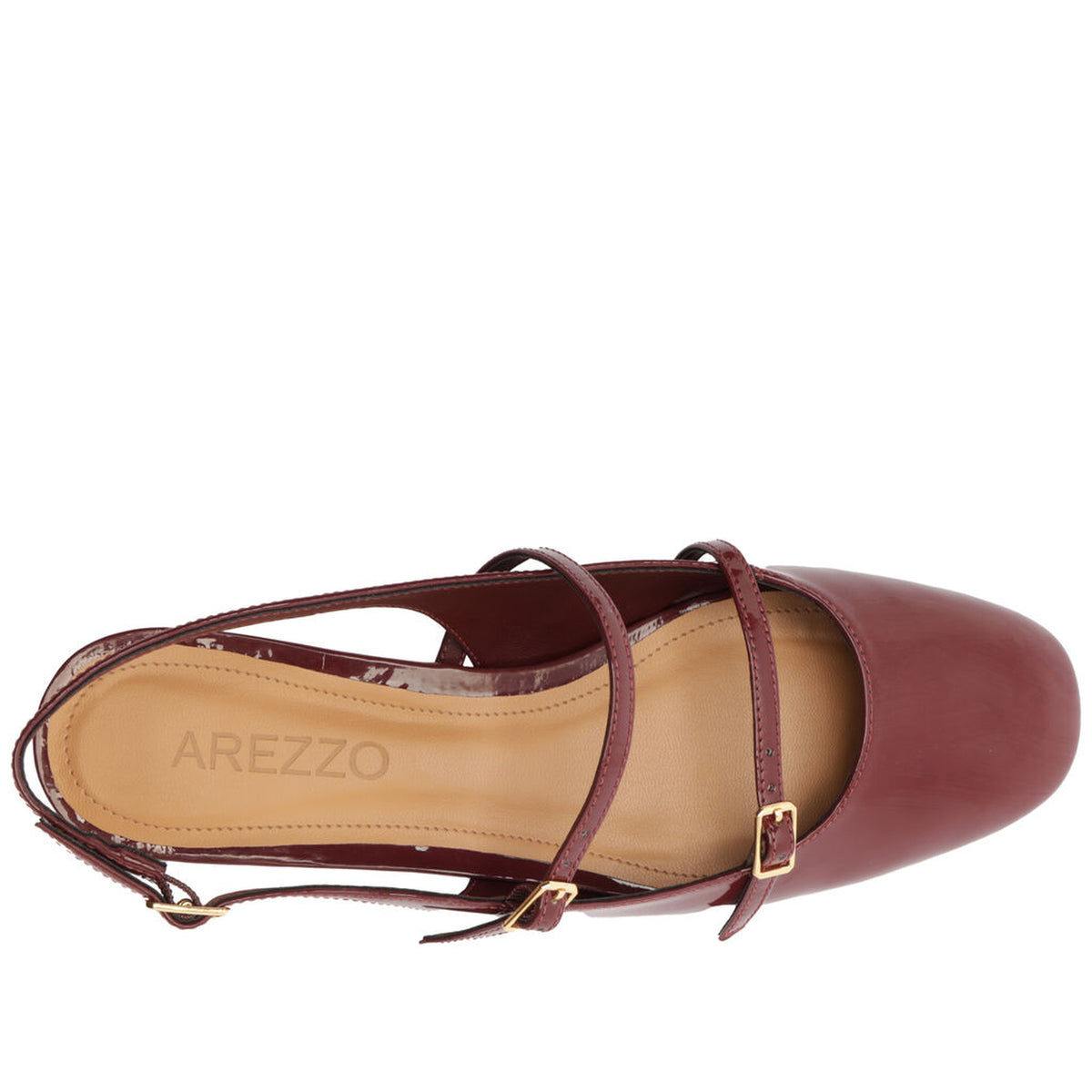 Arezzo | Slingback de charol con tiras y hebillas - Rubí