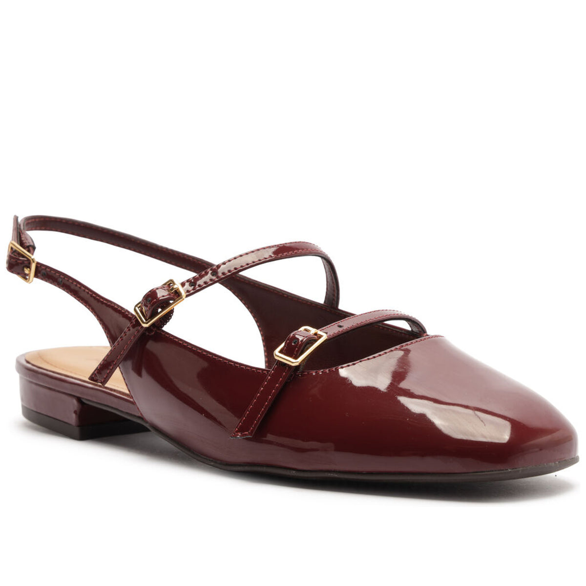 Arezzo | Slingback de charol con tiras y hebillas - Rubí