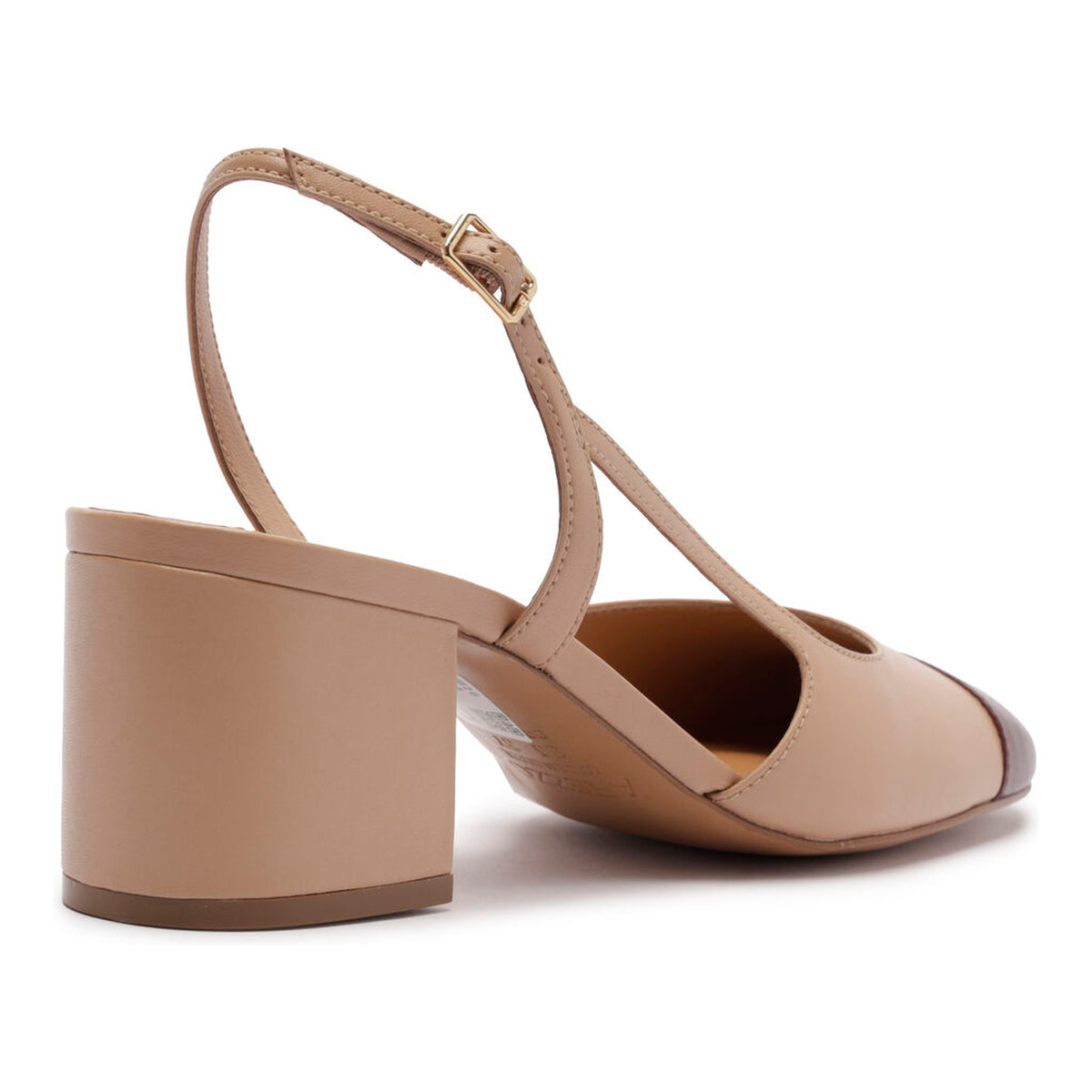 Arezzo | Slingback bicolor de tacón bloque - Arena
