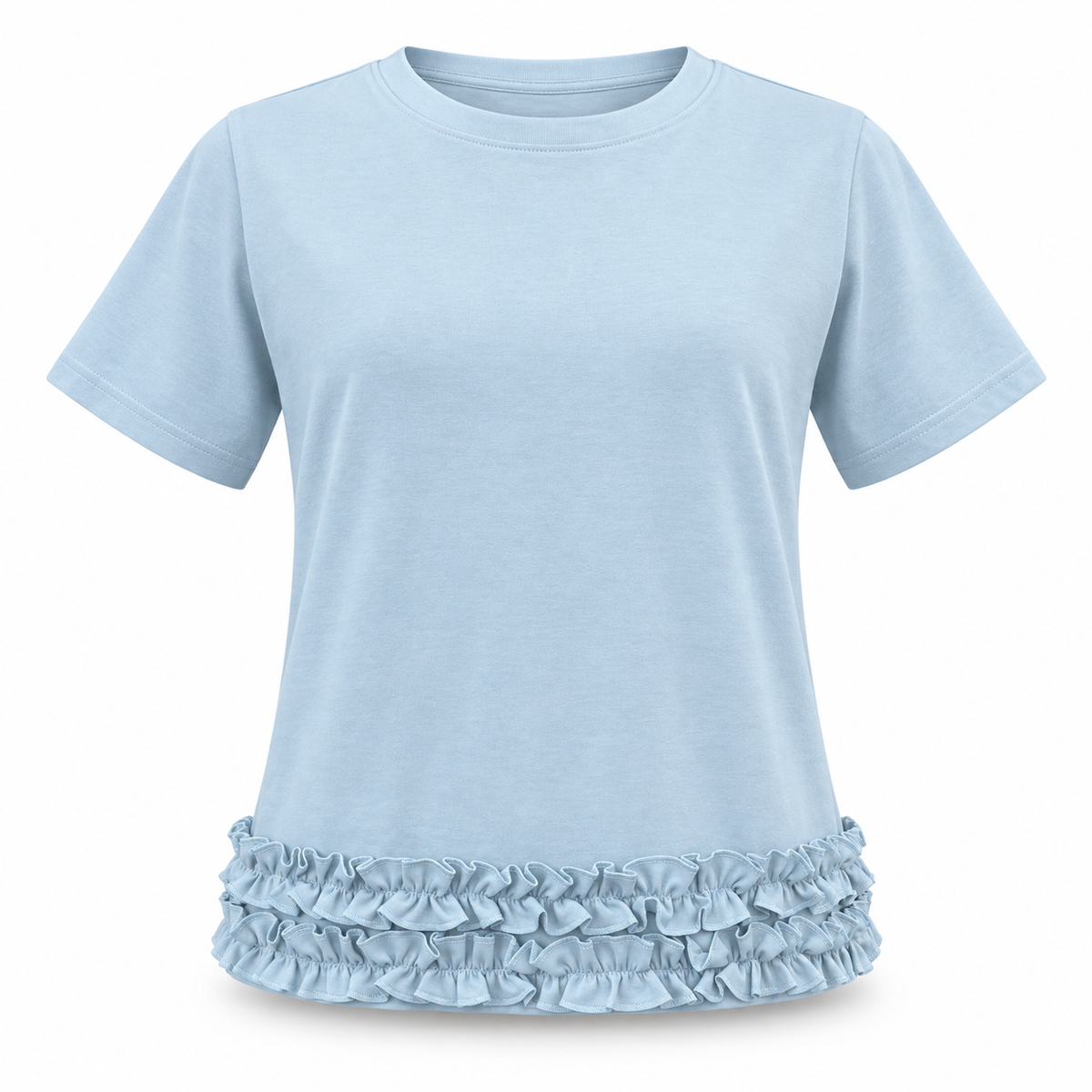 Olea | Camiseta Blanca con Volantes en el Bajo para Dama