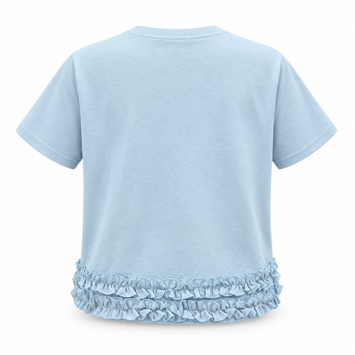 Olea | Camiseta Blanca con Volantes en el Bajo para Dama