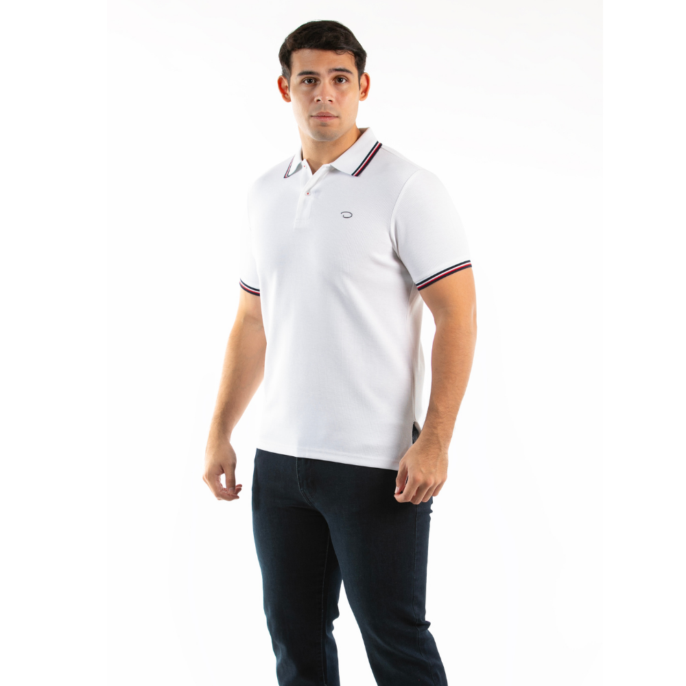 Oscar de la Renta | Camiseta Polo con Líneas en Bordes para Caballero