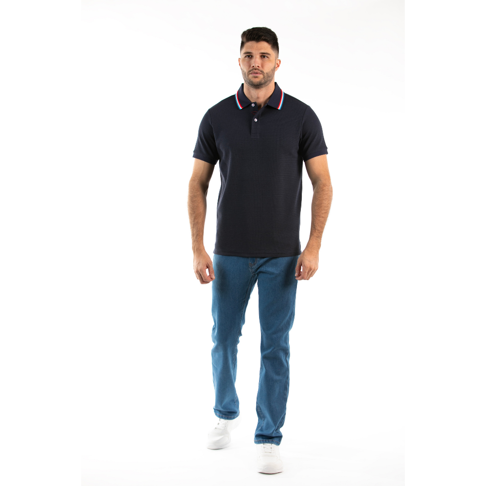 Oscar de la Renta | Camiseta Polo con Cuello Listado para Caballero