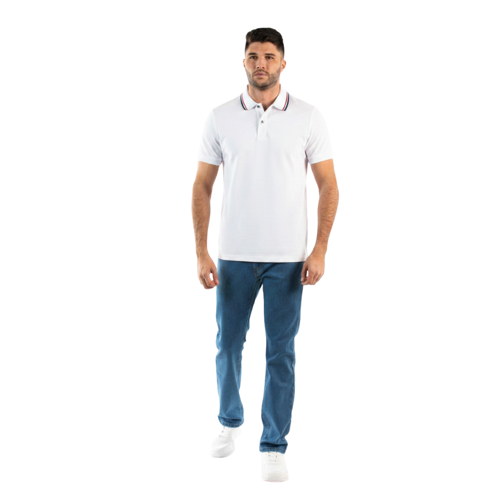 Oscar de la Renta | Camiseta Polo con Cuello Listado para Caballero