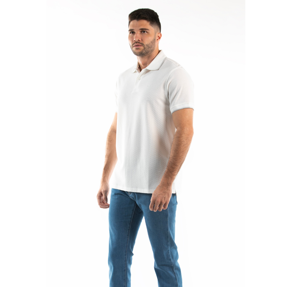 Oscar de la Renta | Camiseta Polo con Ribete Gris en Contraste para Caballero