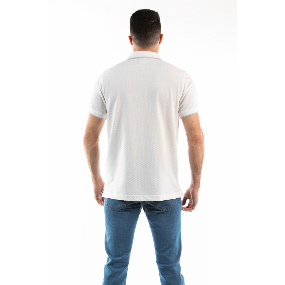 Oscar de la Renta | Camiseta Polo con Ribete Gris en Contraste para Caballero