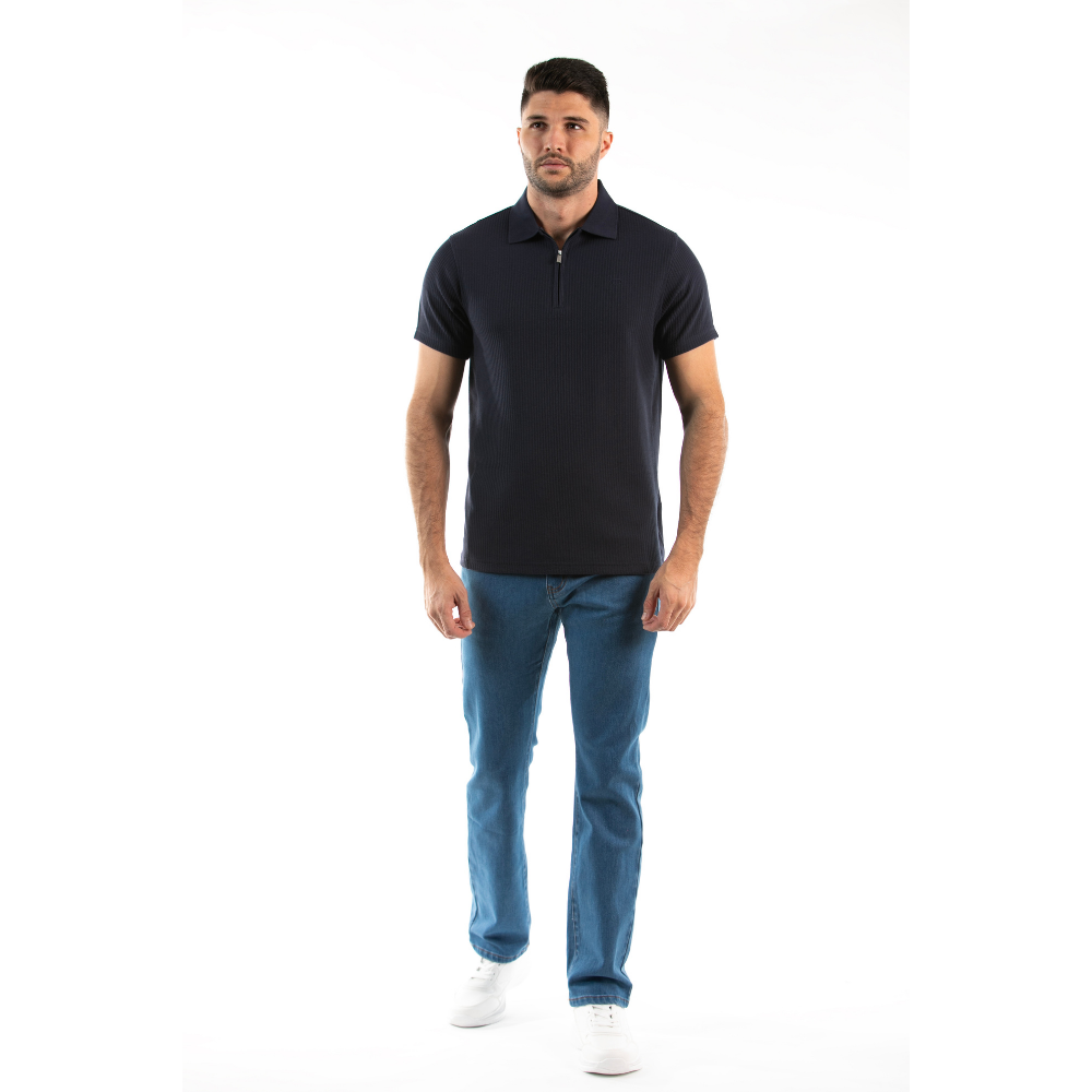 Oscar de la Renta | Camiseta Polo de Punto Acanalado con Cremallera