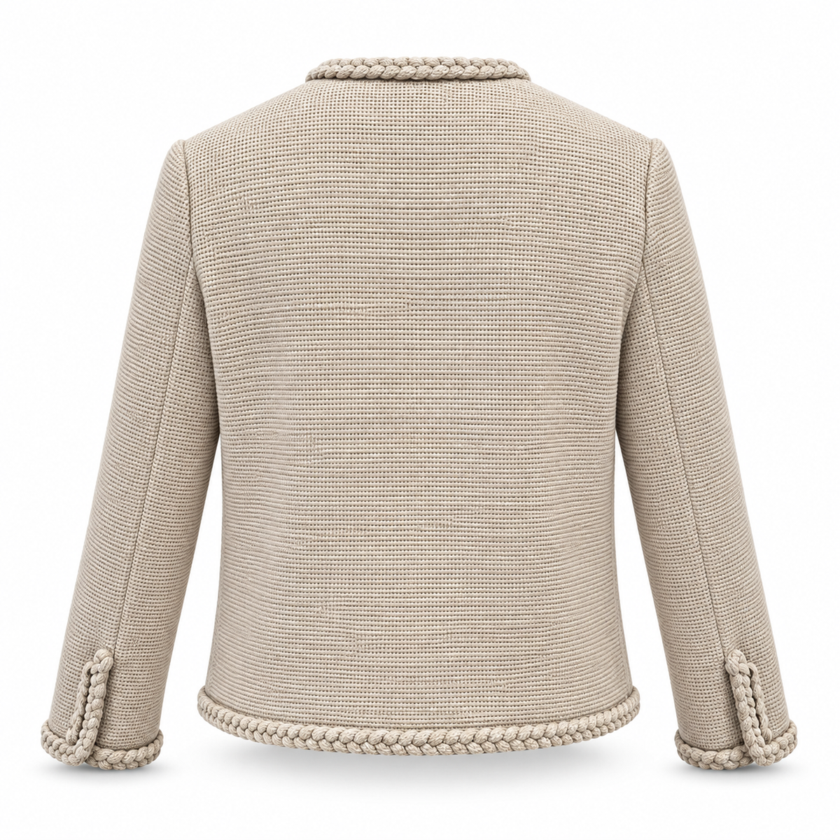 Olea | Chaqueta Texturizada con Ribete Trenzado para Dama