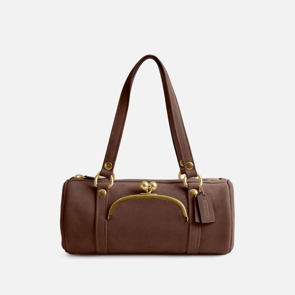 Coach | Bolso Kisslock Barrel de Gamuza