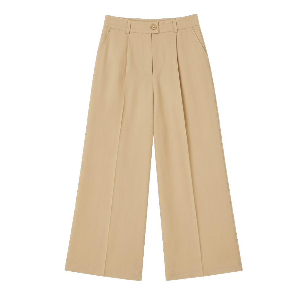 Olea | Pantalón de Pierna Amplia con Pliegues para Dama