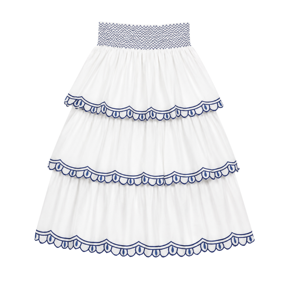 Olea | Falda Midi en Capas con Bordado para Dama