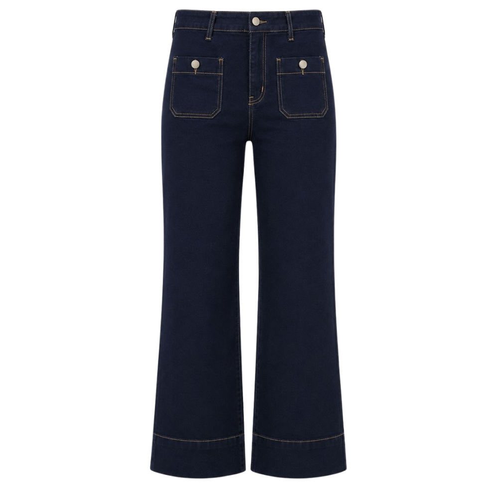 Olea | Jeans de Pierna Ancha con Bolsillos Frontales para Dama