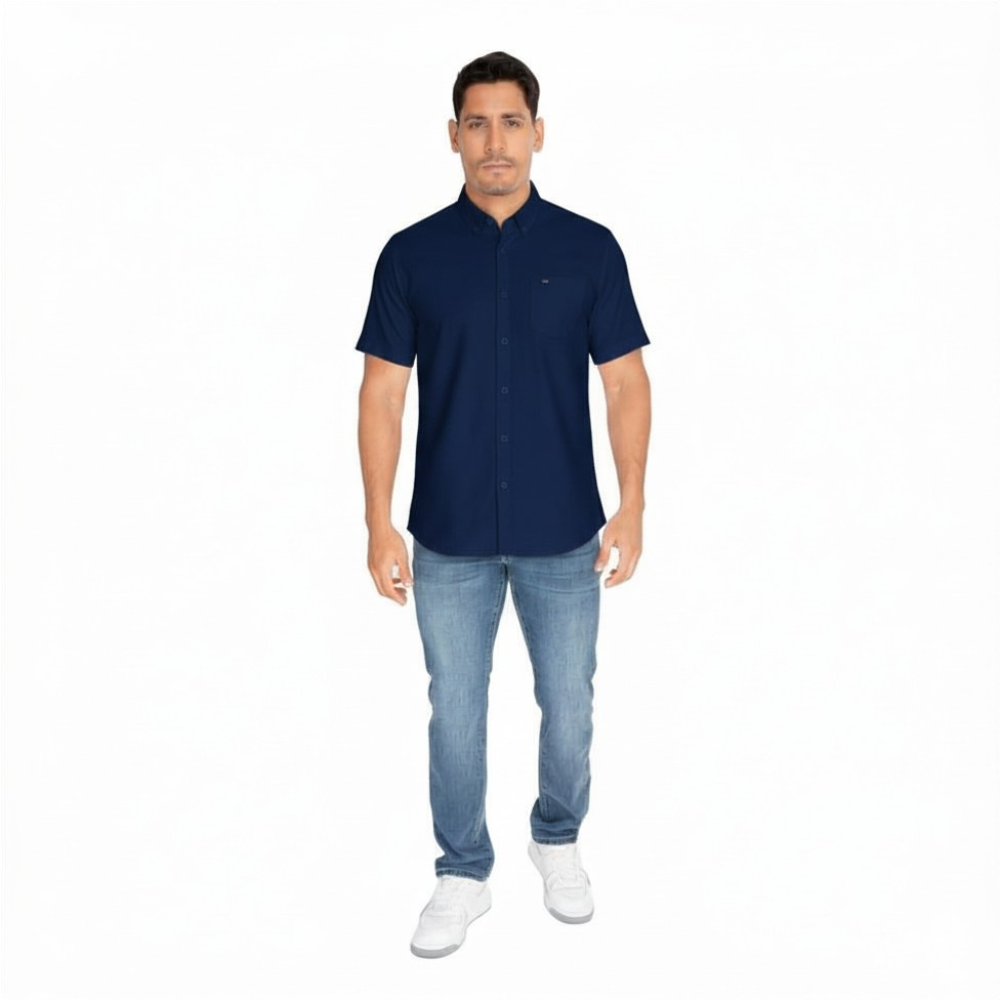 Oscar De La Renta | Camisa Mangas Cortas Lisa Para Caballeros