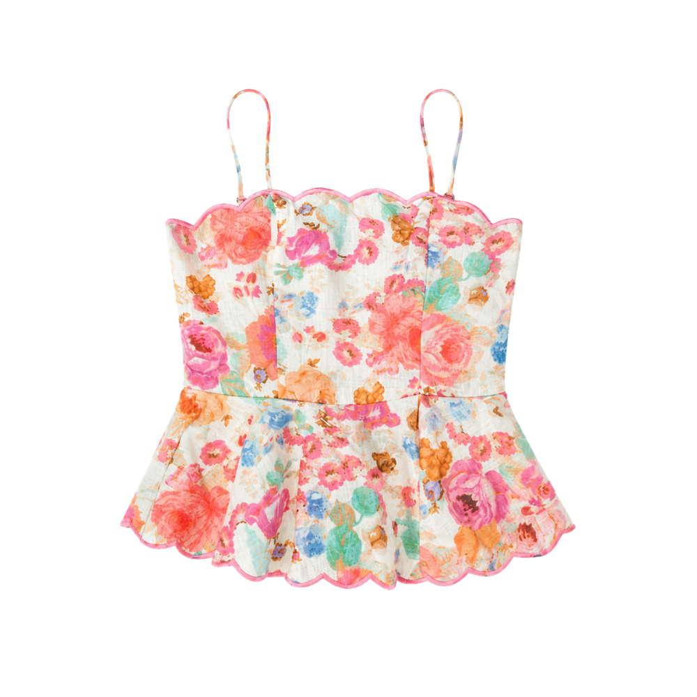 Olea | Top Floral con Tirantes y Estampado para Dama