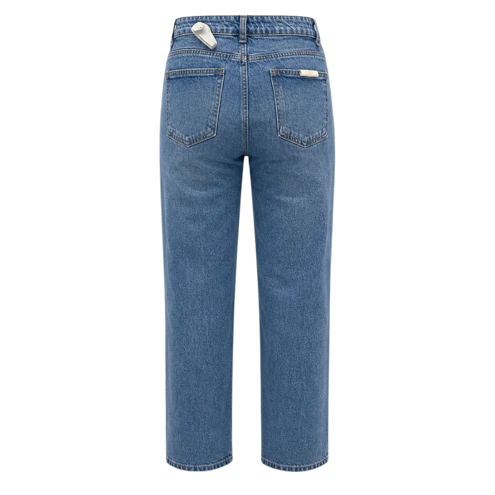 Olea | Jeans Recto Clásico de Tiro Medio para Dama