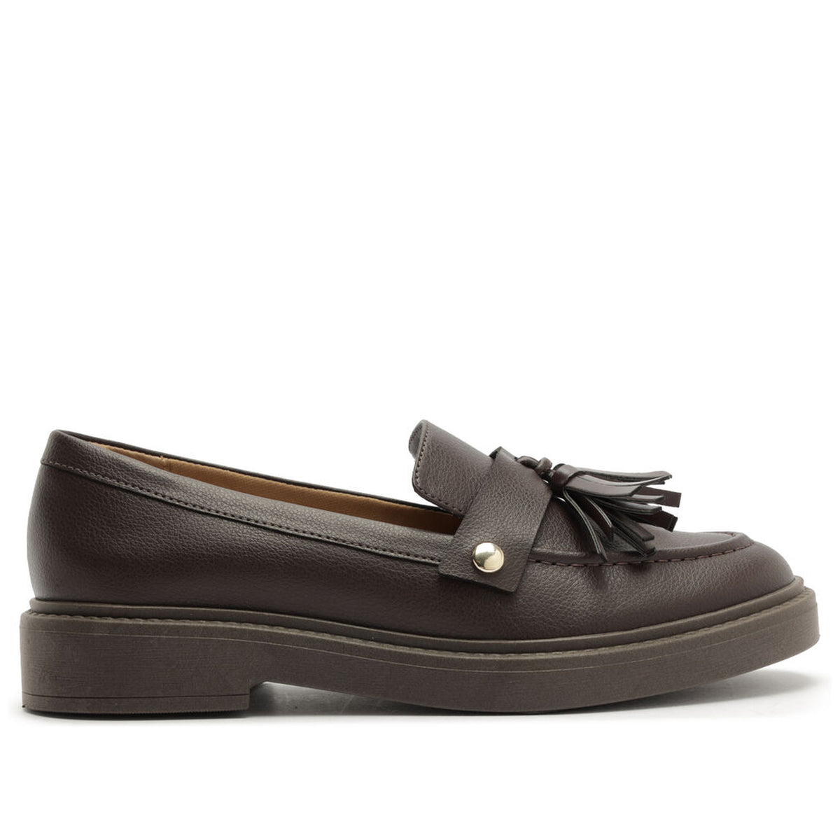 Anacapri | Mocasín chunky con detalle metálico - Marrón