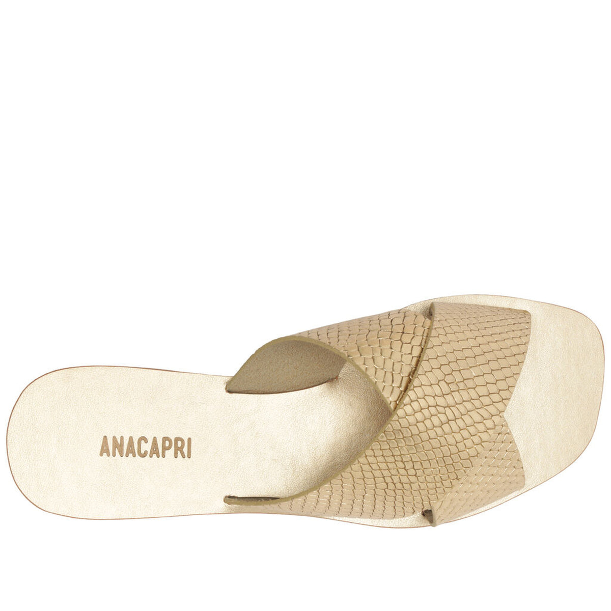 Anacapri | Sandalia plana de tiras cruzadas - Dorado