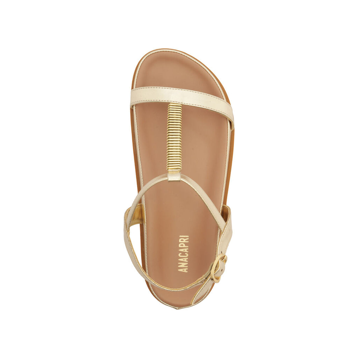 Anacapri | Sandalia flatform con detalle metálico - Dorado claro