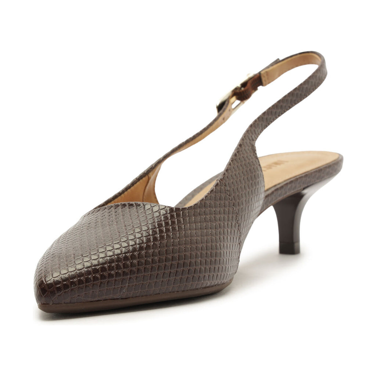 Anacapri | Slingback texturizado de punta fina - Marrón