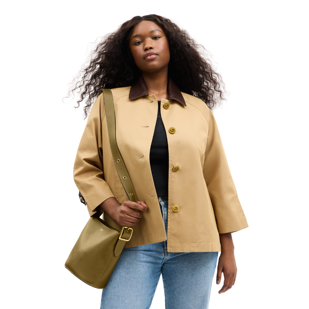 Coach | Bolso tipo cubo Bleecker de piel con veteado natural 21