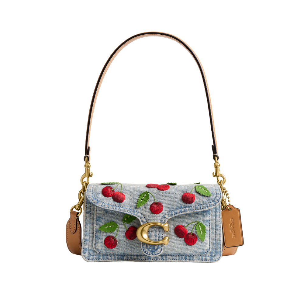 Bolso Tabby Denim Bordado Cerezas Coach 20 - vista frontal