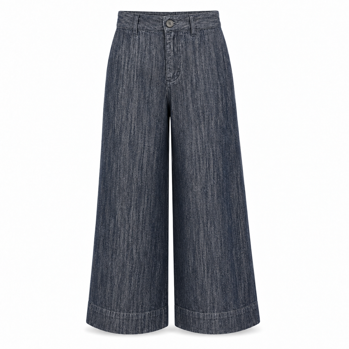Olea | Pantalón Wide Leg Efecto Denim de Tiro Alto para Dama