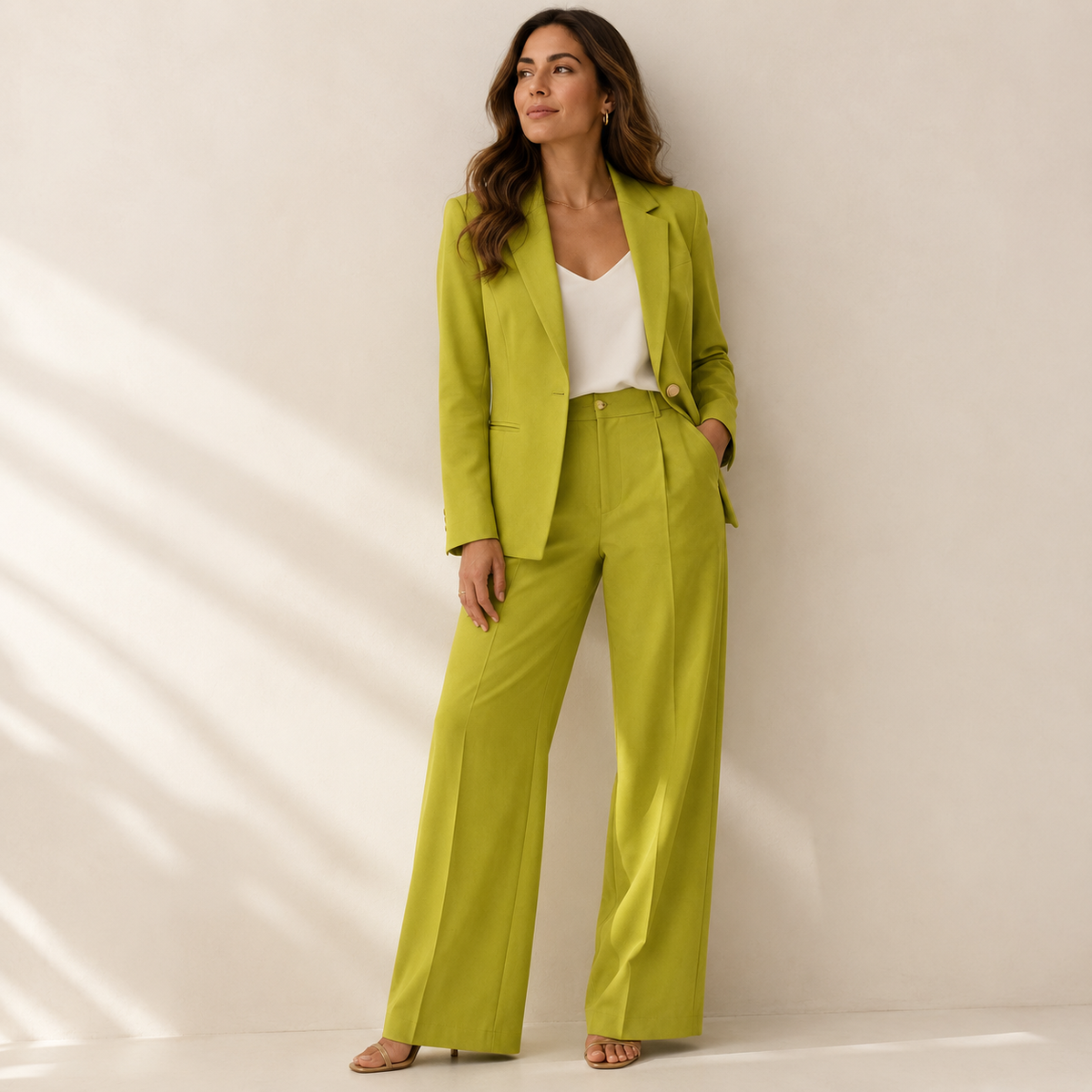 Olea | Pantalón de Pierna Amplia con Pliegues para Dama