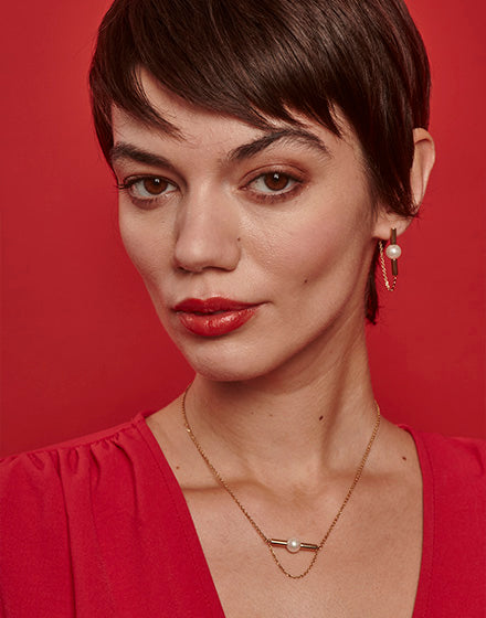 Majorica | Aretes Pendientes Con Cadena