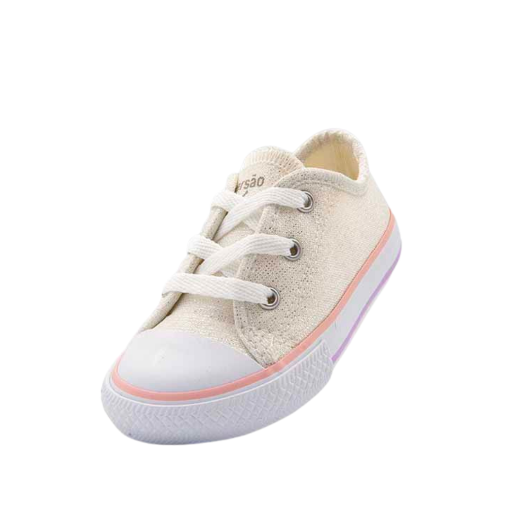 Diversão | Tênis Baby Canvas Low Prata para Niñas