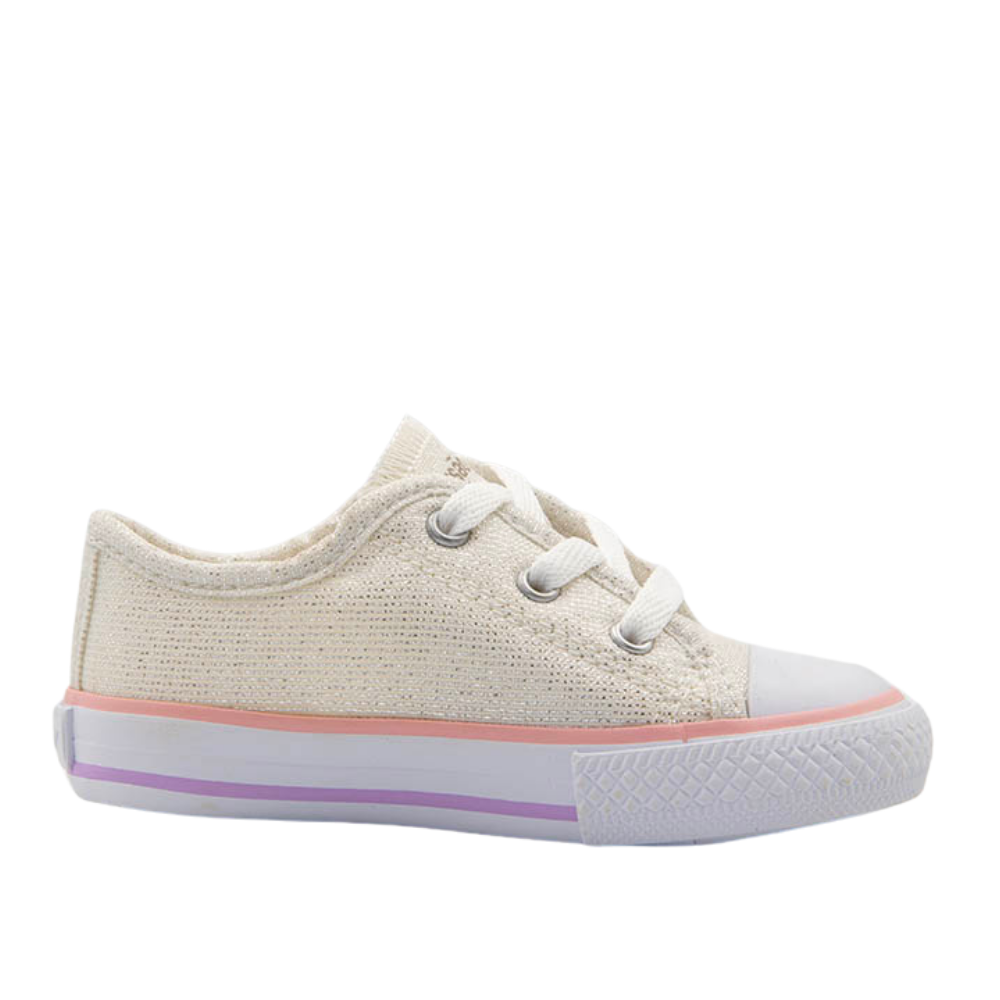 Diversão | Tênis Baby Canvas Low Prata para Niñas