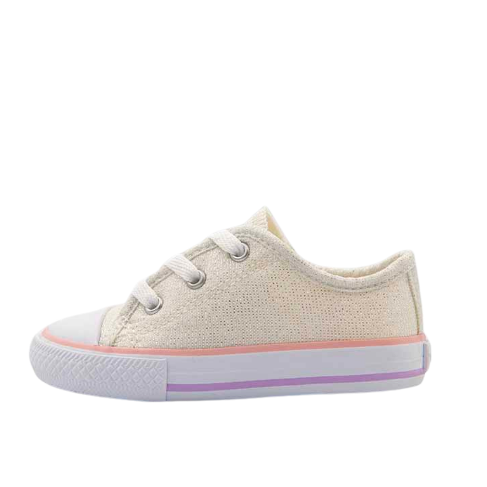 Diversão | Tênis Baby Canvas Low Prata para Niñas