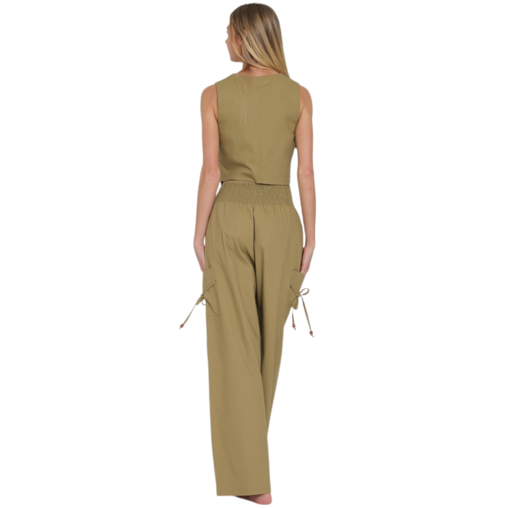 Conjunto de Chaleco y Pantalón de Pierna Ancha