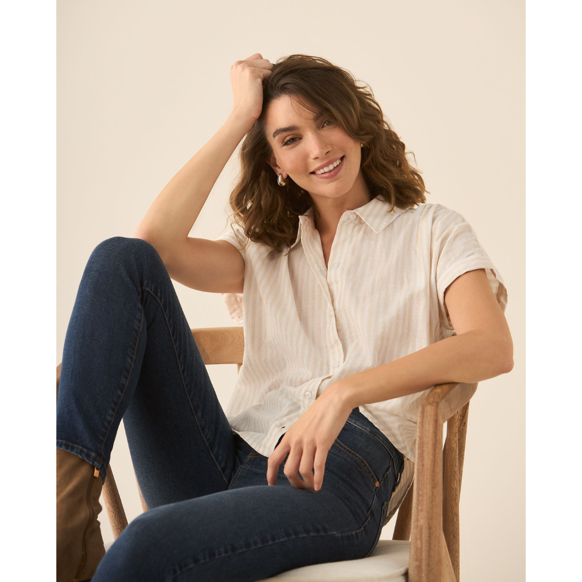 Esprit | Camisa Manga Corta De Rayas Para Mujer