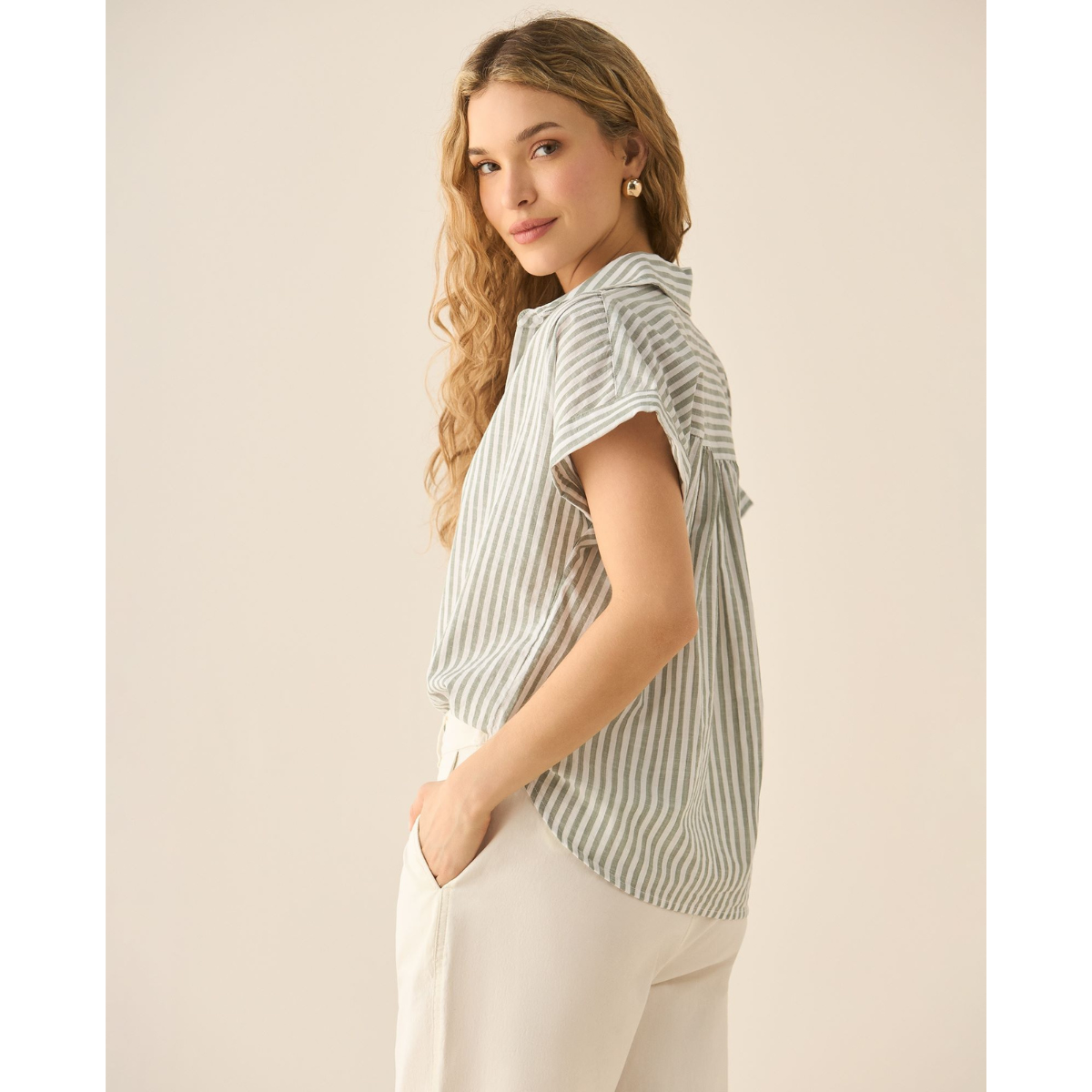 Esprit | Camisa Manga Corta De Rayas Para Mujer
