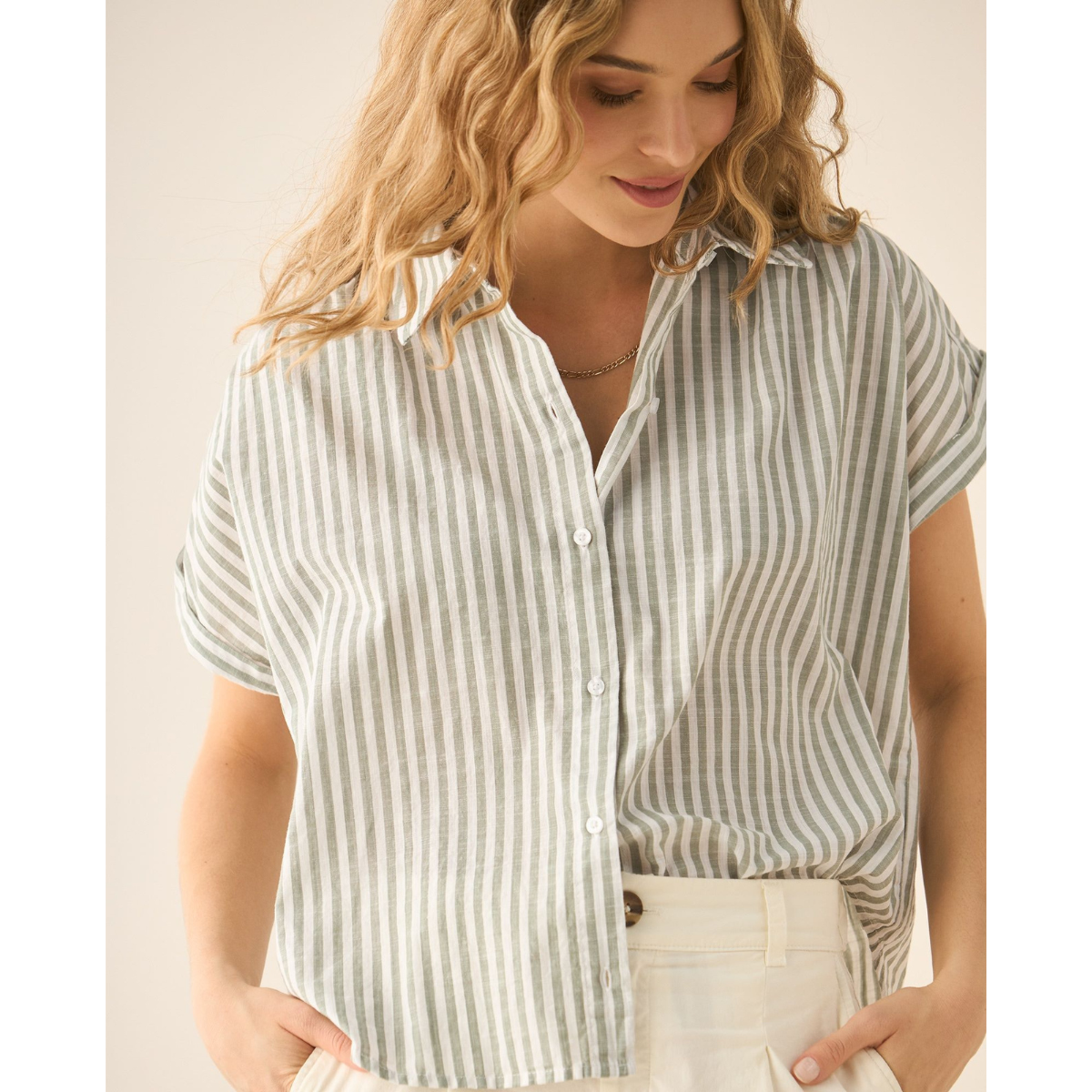 Esprit | Camisa Manga Corta De Rayas Para Mujer