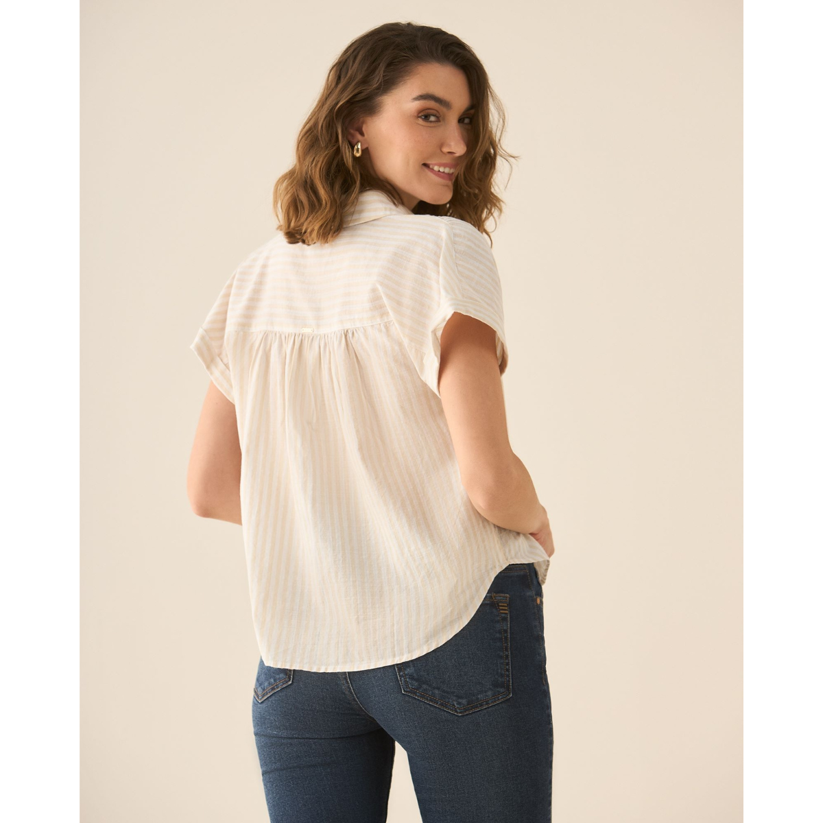 Esprit | Camisa Manga Corta De Rayas Para Mujer