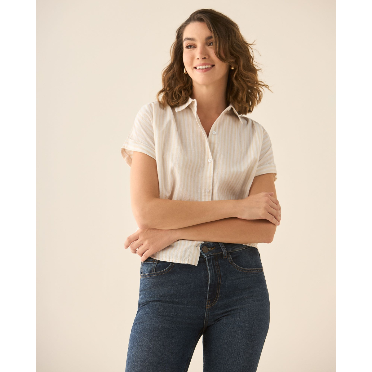 Esprit | Camisa Manga Corta De Rayas Para Mujer