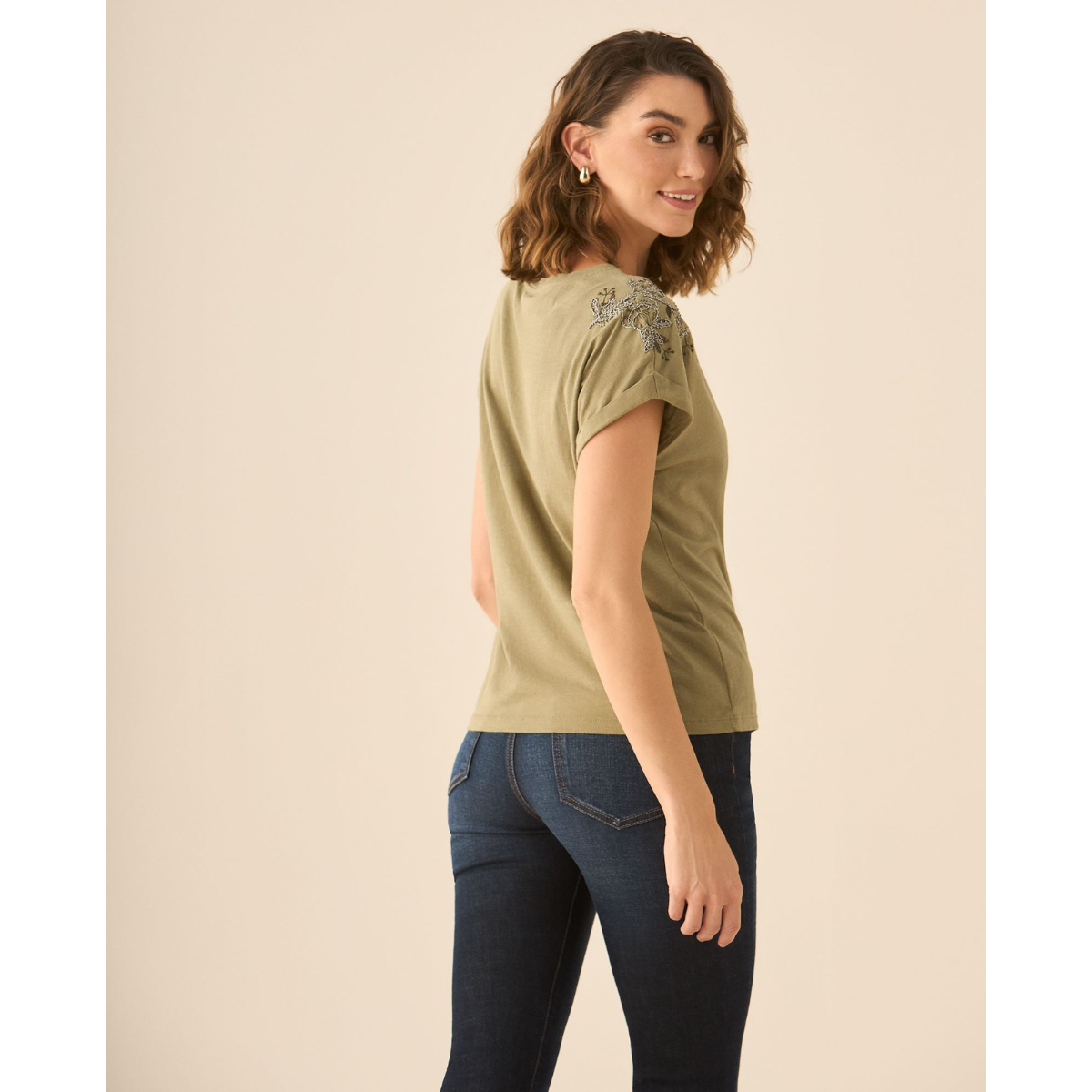 Esprit | Camiseta Manga Corta Con Apliques Brillantes  para Mujer
